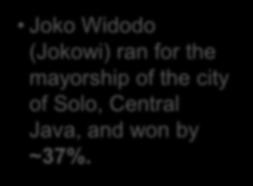 Jokowi won with ~54%, through 2 stage election.