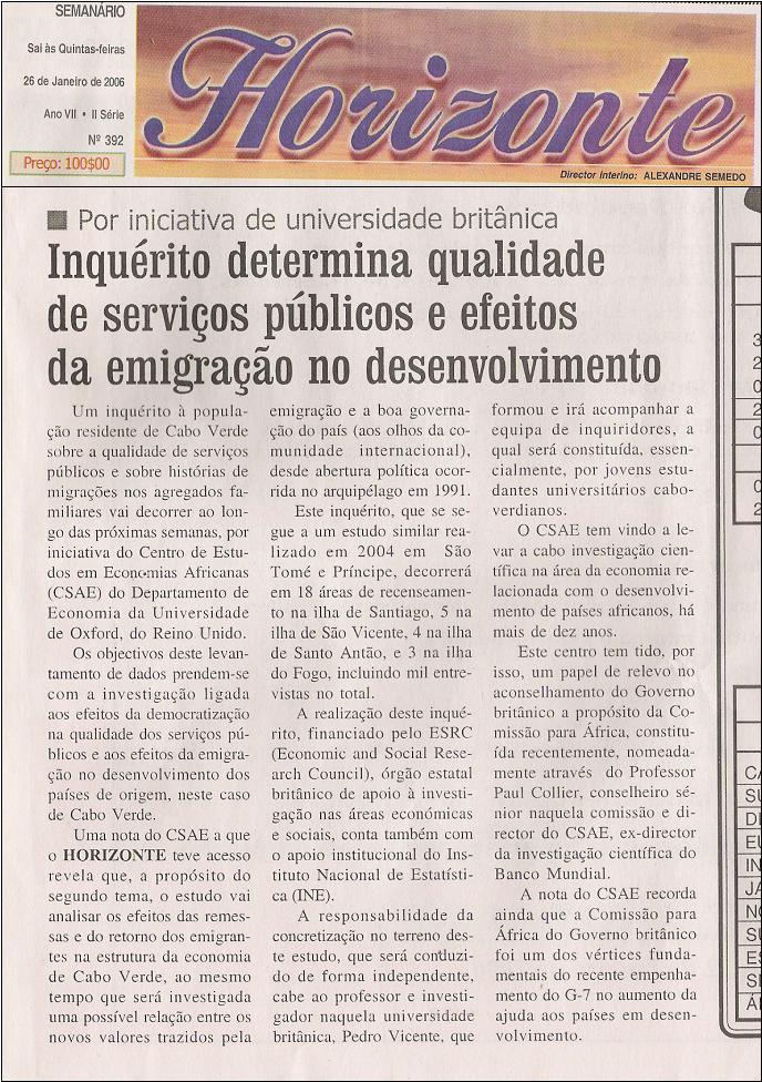 Comercial - news based on press note (24/01/06) Newspaper Expresso das