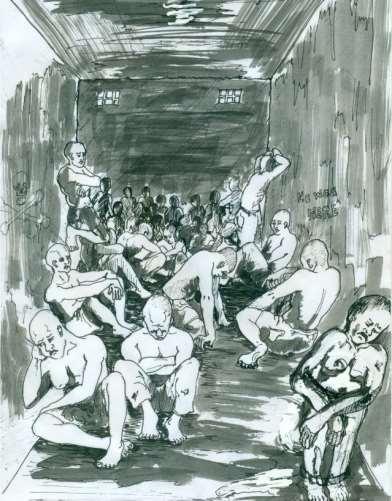 Welcome to hell fire 41 detainees were often allowed out of the rooms throughout the day, returning to their cells at 6pm. Figure 11 - An artist s drawing depicting Mustafa s account.