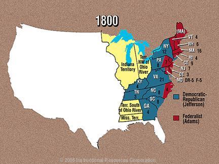 The Election of 1800 Tie between Aaron Burr and Jefferson.