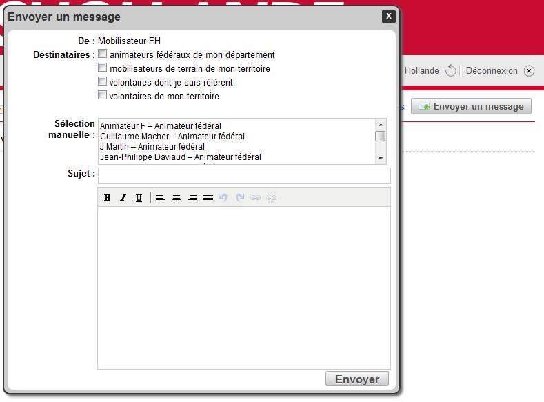 Demonstration of the «2012 Mobilization» tool 2 Mailbox : contact the