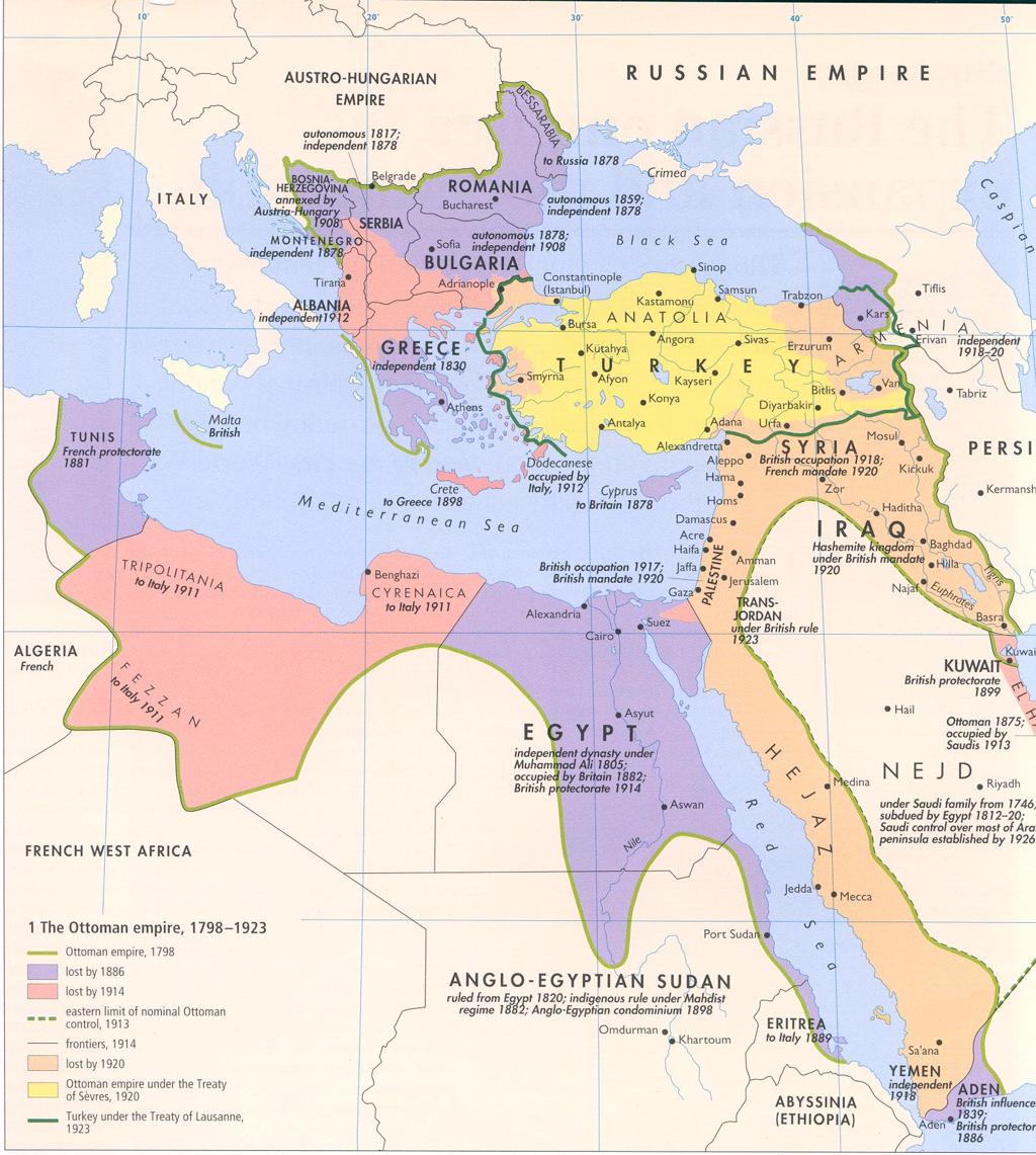 A Longer View: 1857 & 1923 Initially the area was broken into three Mandates: Palestine under Britain, Mesopotamia under Britain, Syria under France.