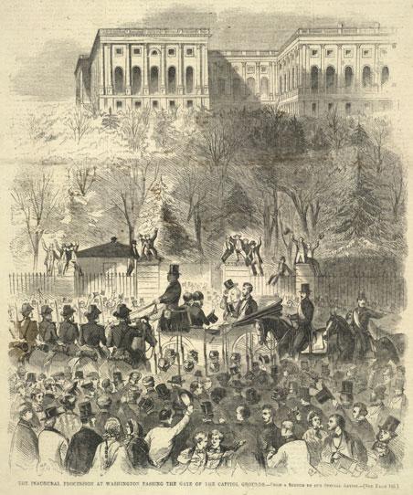 8. Inaugural Parade Above- Library of Congress: The Inauguration Procession in Honor of President Buchanan Passing through Pennsylvania Avenue, Washington City, March 4th, 1857.