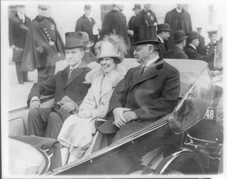 History of the Joint Congressional Committee on Inaugural Ceremonies Photo Above- Library of Congress: President Coolidge, Mrs. Coolidge and Senator Curtis on the way to the Capitol, March 4, 1925.