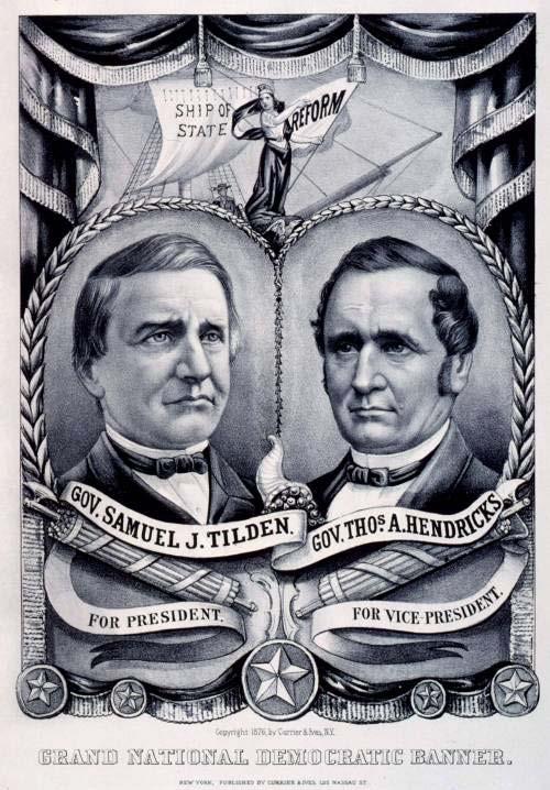 Who were the candidates in the election of 1876? Democratic Party Samuel J.