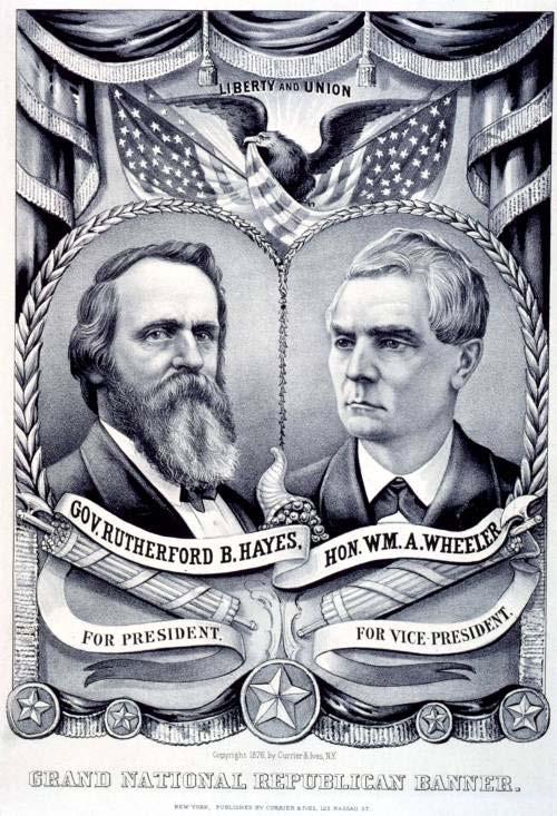 Who were the candidates in the election of 1876? Rutherford B.