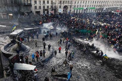 Ukrainian government passed strict anti-protest laws and violent clashes and police crackdowns on the protests began.