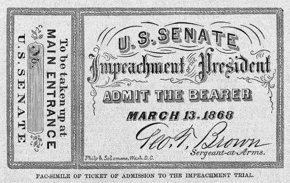 impeachment of Johnson for political (not criminal) reasons.