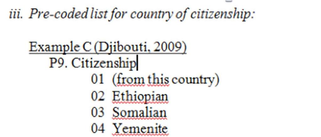 Country of citizenship (nationalité in French) Ethiopia Somalia Yemen