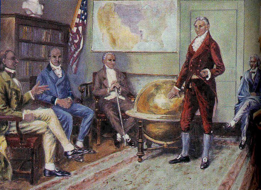 The Monroe Doctrine, 1823 Referred to as America s Self-Defense Doctrine 1. What foreign policy principles are established?