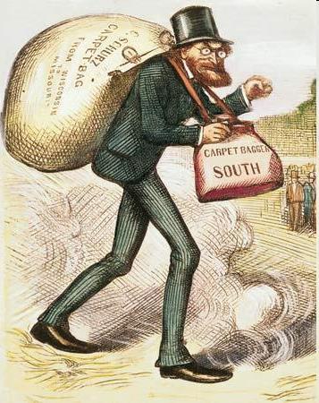 Carpetbaggers This cartoon from a Southern Democratic newspaper depicts Carl Schurz, a liberal Republican who advocated legal equality for African Americans.