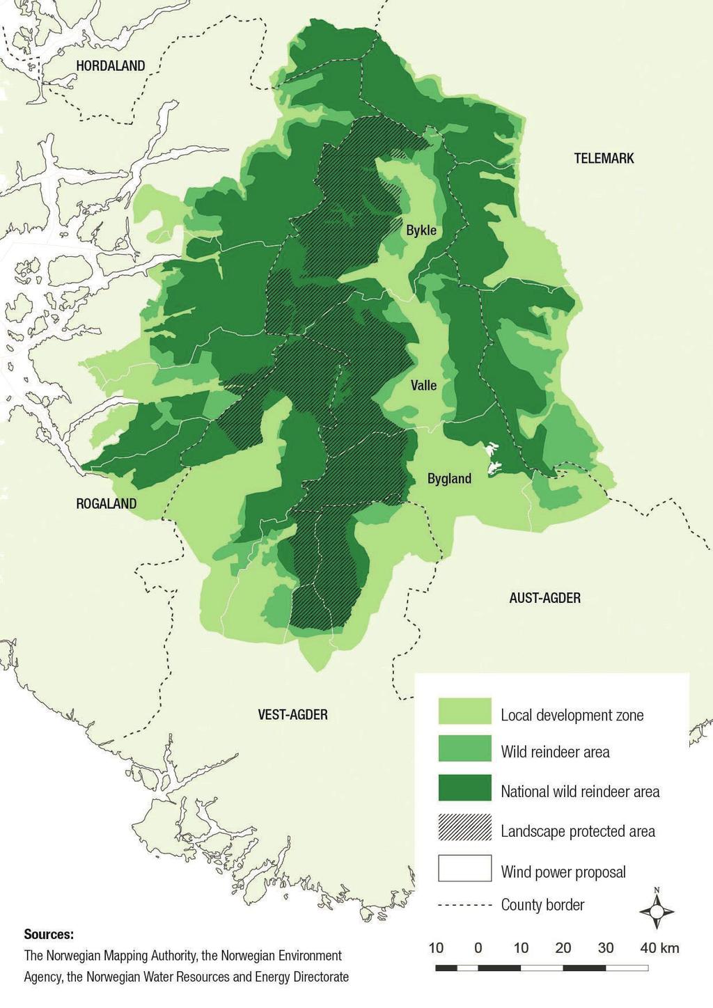 Figure 1 The regional plan for Setesdal Austhei, Ryfylkeheiane and Setesdal