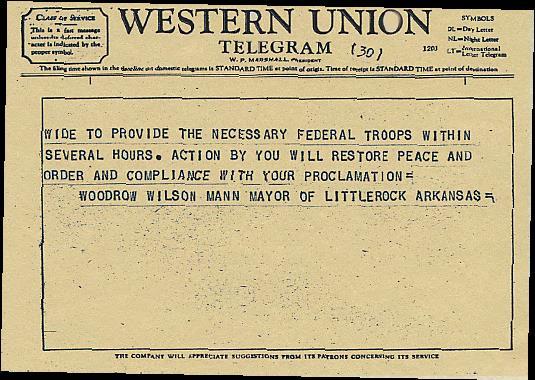 Source: https://www.eisenhower.archives.gov/research/online_documents/civil_rights_little_rock/1957_ 09_23_Mann_to_DDE.pdf 12. Who was this telegram from?
