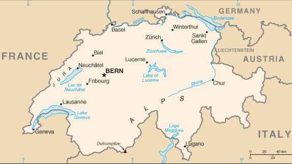 Figure 1a: Switzerland Figure 1b: The location of local