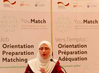 Box 7: Interview with a beneficiary of You- Match Toolbox: Reem Hoseh works at the Civil Service Bureau in Amman and is a speaker of one of the YouMatch regional working groups, which implements an