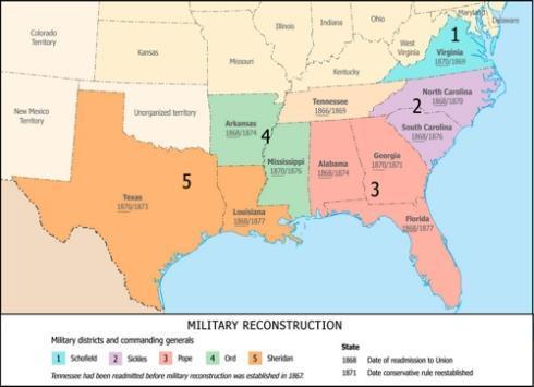 Reconstruction Acts of 1867 Military Reconstruction Act
