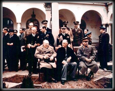 Allied Powers meet at Tehran In 1943, leaders of the three major Allied Powers (Churchill