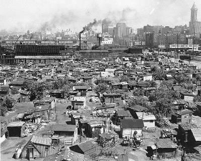 11. Hoovervilles (309) Makeshift communities or shantytowns of the homeless and unemployed Mockingly named after President Hoover because they blamed him for Depression
