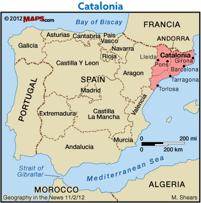 (Source: www.maps.com) Prior to the 15th century, the region was an independent country, until King Ferdinand of Aragon and Queen Isabella of Castile married and formally united Catalonia with Spain.