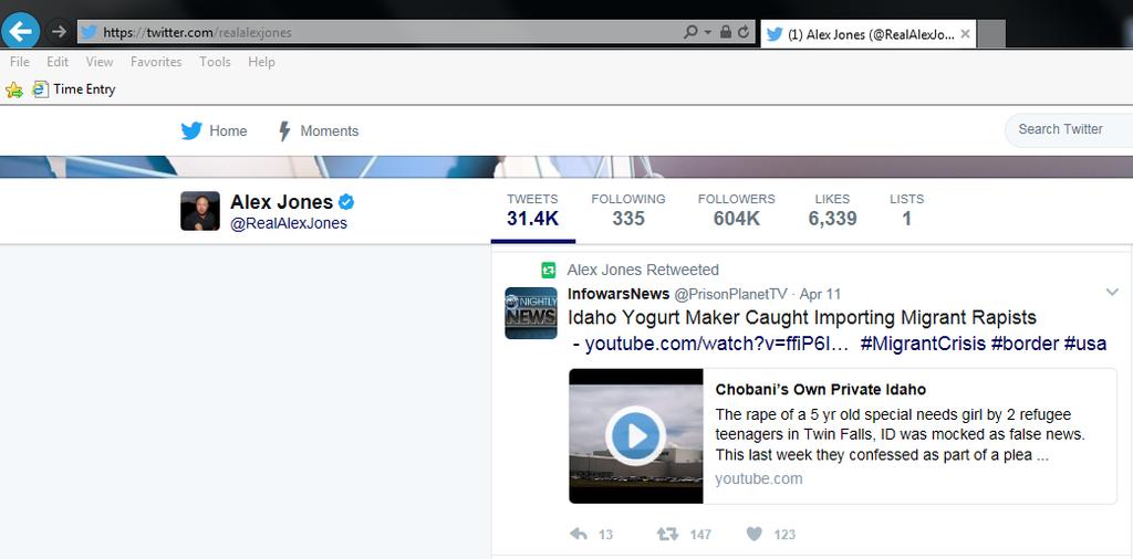 15. At the time of filing of this Complaint, Defendant Alex Jones tweet has been re-tweeted 148 times. 16.