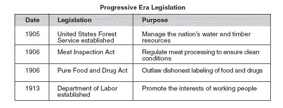 The common purpose of these legislative acts was to 1. protect the nation s natural resources 2. improve conditions for recent immigrants to the United 3. advance the growth of big business 4.