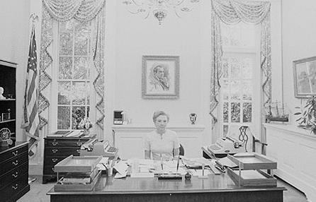 Thursday, August 8, 1974. The President's long-time secretary, Rosemary Woods, in her office.
