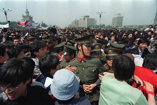Tiananmen Square protests of 1989 - Protests escalate 100,000 students and workers marched in Beijing making demands for free media reform and a formal