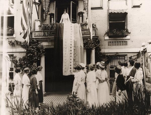 Alice Paul Hangs the Ratification Banner at Suffrage Headquarters After Congress approved the 19th Amendment in June 1919, the amendment had to be ratified by three fourths of the states.