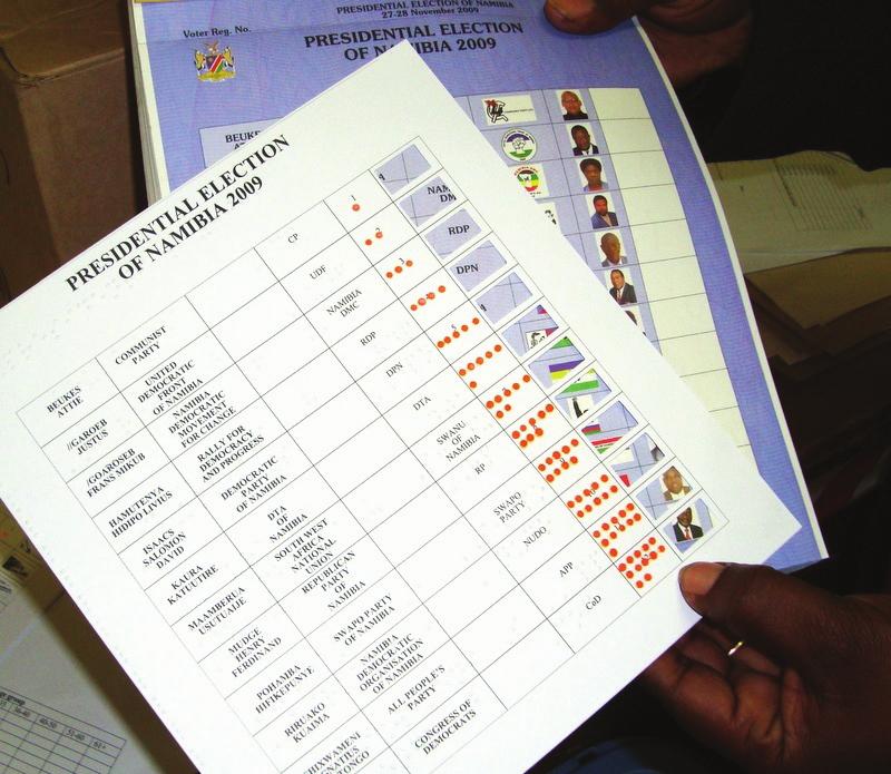 Sample of the Braille ballot paper for