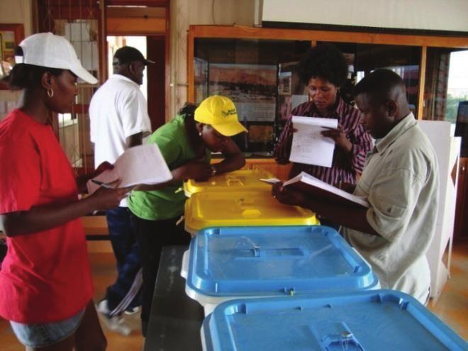 The presiding officer, in front of all present, must specifically exhibit the ballot box to verify that it is empty; thereafter the ballot box is closed and sealed.