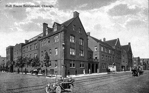 Founded in 1889 by Jane Addams and Ellen Gates Starr, Hull House was the first Settlement House in Chicago.