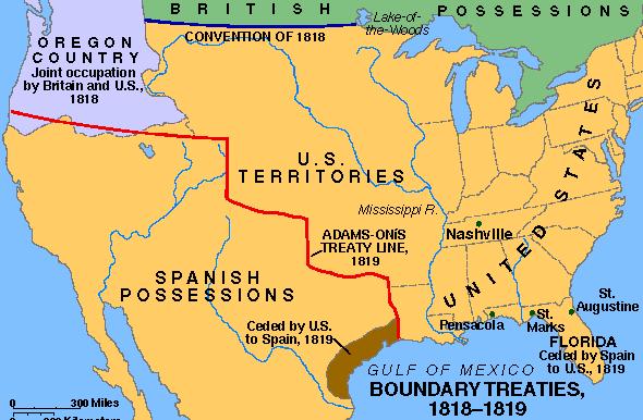 Territory and Boundaries Working under President Monroe, Adams made national security & expansion his priorities Adams reached a treaty with Britain to reduce the Great Lakes fleets of both