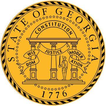 the state seal, surrounded by thirteen stars, which represent the