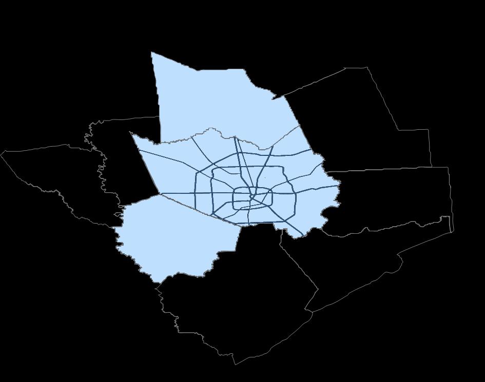 THE THREE LARGEST COUNTIES IN THE METROPOLITAN REGION The nine counties: 6.2 million 9,434 sq. mi. Montgomery County Area: 1,077 sq. mi. Population: 485,225 Fort Bend County Area: 885 sq.