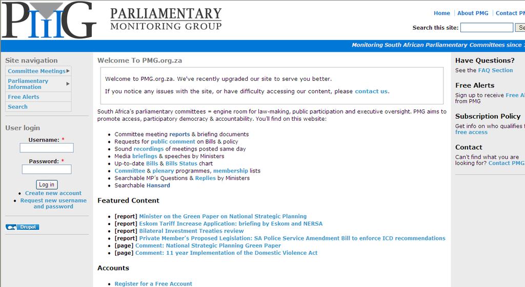 1994 + SA Government Online: www.gov.za. See list at end of guide for access details SPECIALIST DOCUMENTS A wide range of specialist documents are published by various government departments.