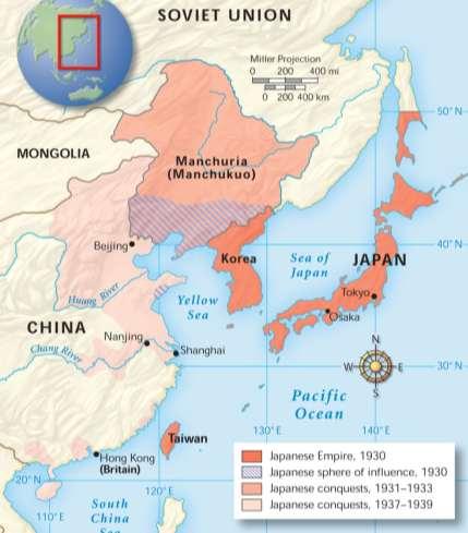 Japanese Expansion, 1931-1939 Japan invaded Manchuria,