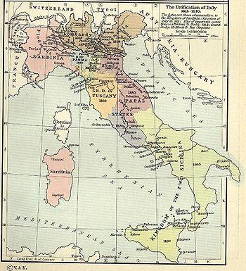 ITALY TO 1850: A BATTLE GROUND FOR GREAT POWERS Metternich said Italy was not a nation, but a geographical expression. A. Italy prior to 1860 was divided; much of it was under the control of Austria and the pope.