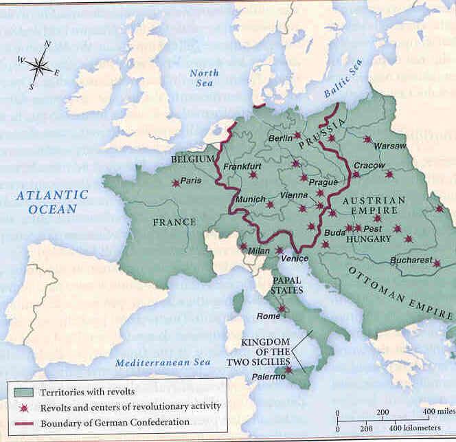 The Course of the 1848 Revolution: January: Palermo (Italy) February: Paris March: Berlin, Munich,