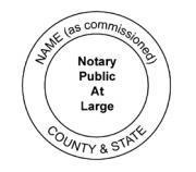 the commission printed at the top, the county of election printed at the bottom, and the words State of Tennessee Notary Public or Tennessee Notary Public printed in the center.