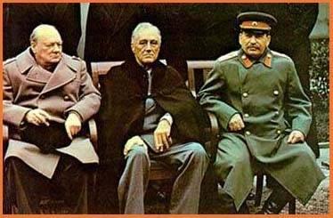 US/USSR Relationship during WWII Before the end of the World War II, Stalin, Churchill and Roosevelt met at Yalta to plan what should happen when the war ended. They agreed on many points: 1.
