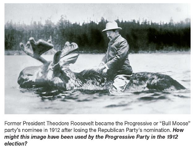 The Bull Moose Party The Progressive parties of Theodore Roosevelt and Robert La Follette split from the Republican Party.