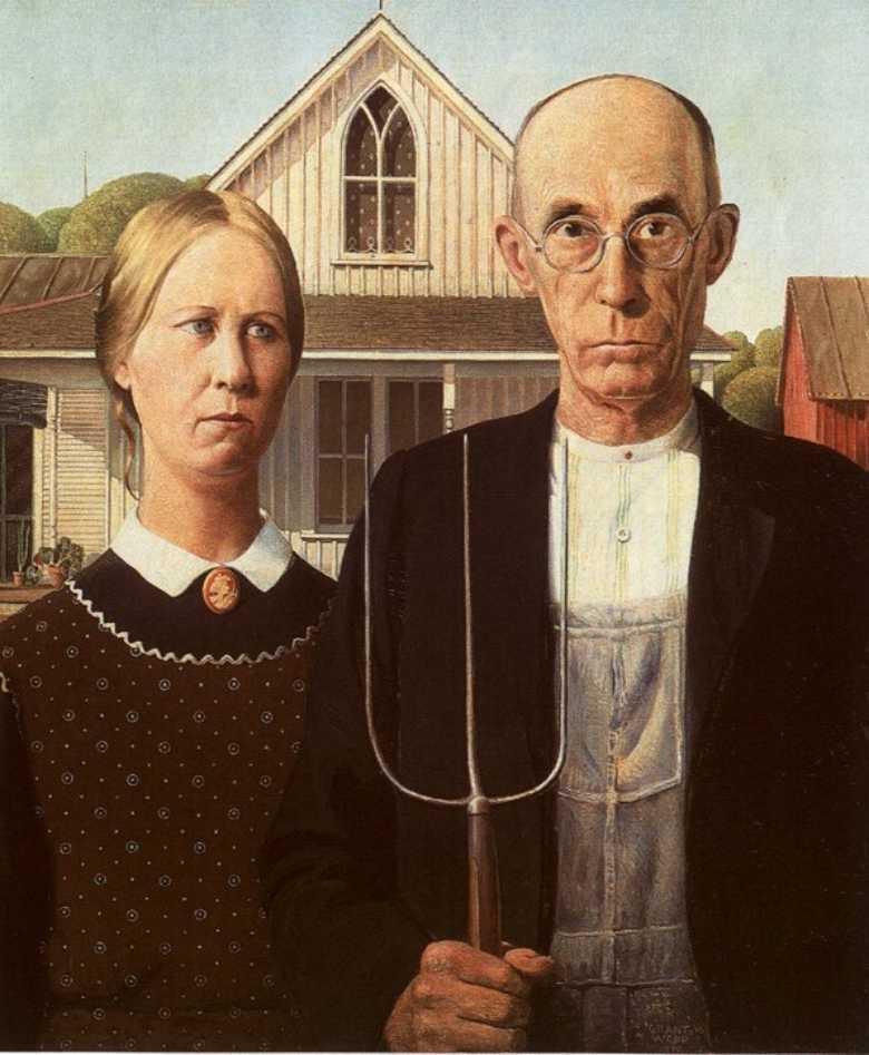 Grant Wood American Gothic- One of