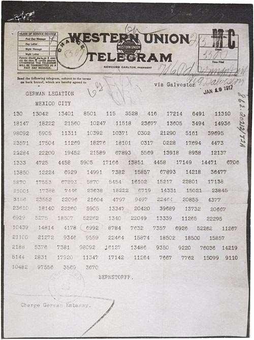 Zimmerman Telegram (1917) We intend to begin on the first of February unrestricted submarine warfare. We shall endeavor in spite of this to keep the United States of America neutral.