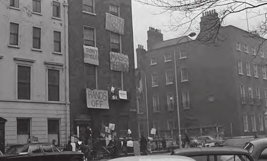 The Politics of Protest Students protesting outside Georgian houses in Dublin which were threatened with demolition.