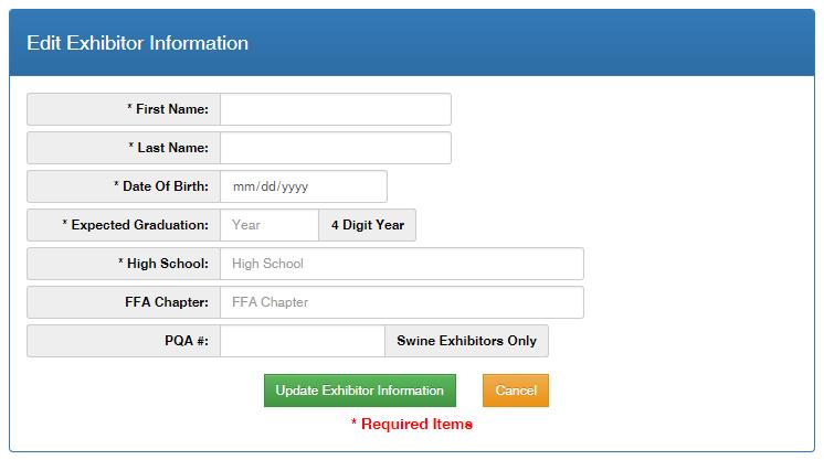 changes later to your Parent Account. Step 5. Create Exhibitor Account.