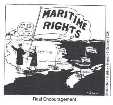 The Maritime Rights Movement Maritimers felt that they had little power in Confederation and