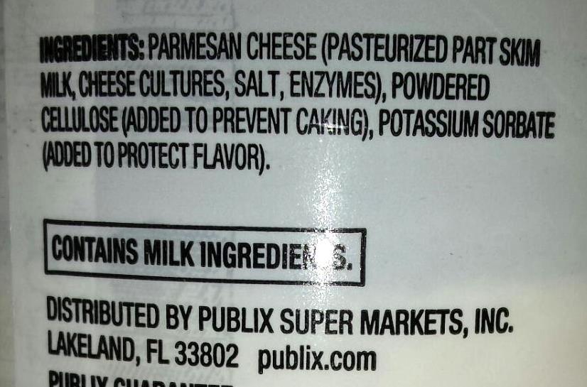 Case 8:16-cv-02725-JDW-JSS Document 1 Filed 09/22/16 Page 4 of 20 PageID 4 11. Publix s grated cheese product, however, is not 100% Parmesan cheese. 12.