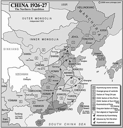 CHIANG KAI-SHEK TAKES CONTROL Chiang Kai-shek (Jiang Jieshi): took command of the Guomindang