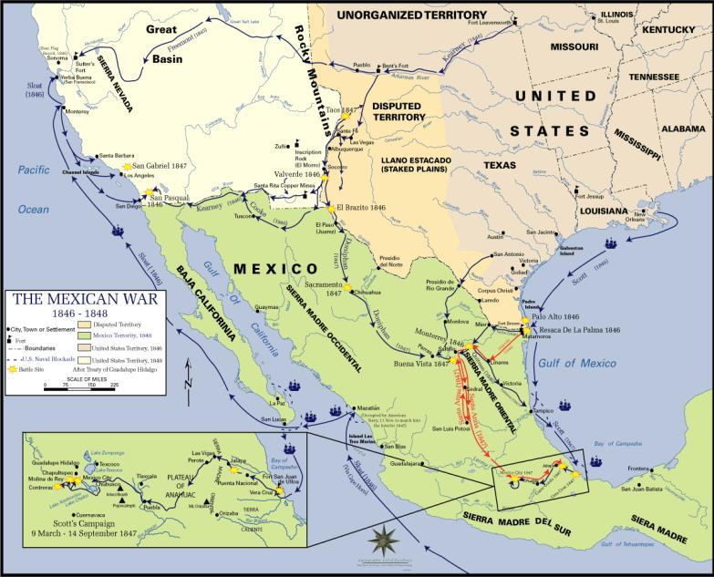 Mexican American War: May 13 1846 - February 2, 1848 The immediate cause of the war was the U.S. s annexation of the breakaway Mexican province of Texas in Dec 29, 1845.