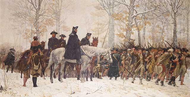 Valley Forge, PA Winter of 1777-78 Washington and the Continental Army are camped at Valley Forge They have little food They have poor shelter Many